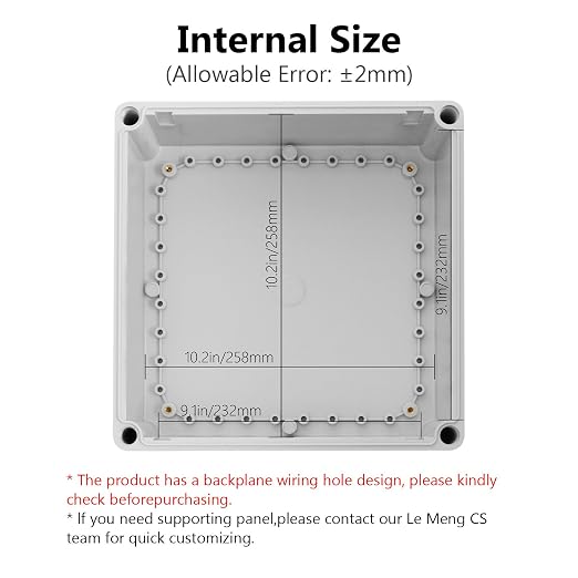 LeMotech Waterproof Dustproof IP67 Junction Box DIY Case Enclosure Gray 11 x 11 - Image 3