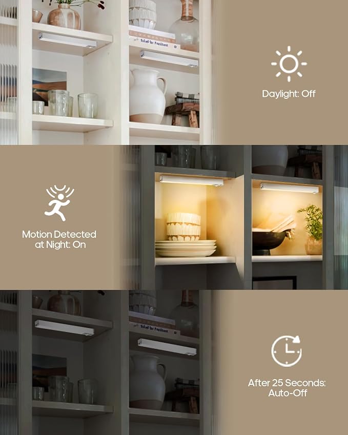 GOODEA 3 Pack Led Under Cabinet Lights Wireless, 7’’ Rechargeable Motion Sensor - Image 7