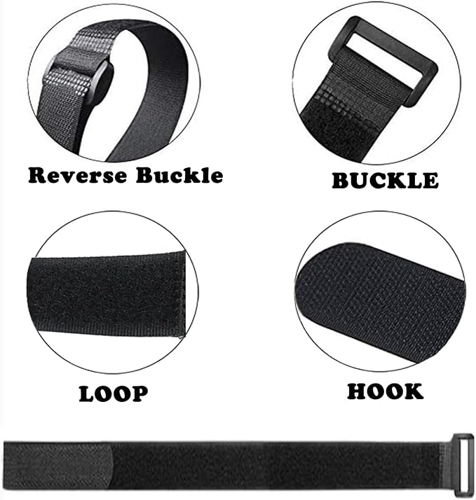 12 Pack Reusable Fastening Cable Ties and Cable Straps, Adjustable - Image 4