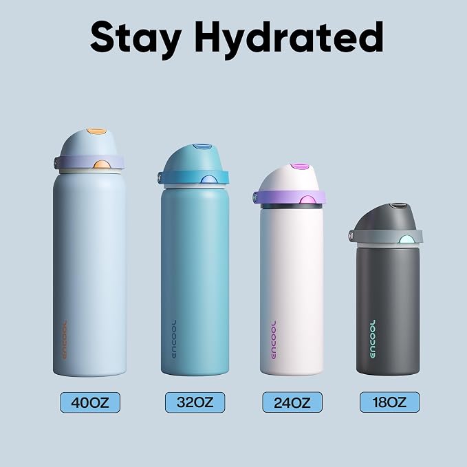 Insulated Water Bottle with Straw - Image 8