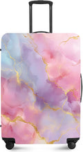 ANNA QUEEN Pink Marble Travel Luggage Cover -Stretchable Airplane Suitcase by ANNAQUEEN