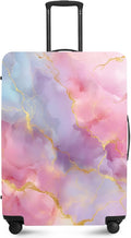 ANNA QUEEN Pink Marble Travel Luggage Cover -Stretchable Airplane Suitcase by ANNAQUEEN