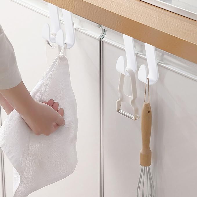 32Pcs Over Cabinet Door Hooks Plastic Over The Door Single Hook Space-Saving - Image 6