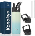 Konokyo 18 oz Insulated Water Bottle Stainless Steel Sport Bottles by Konokyo