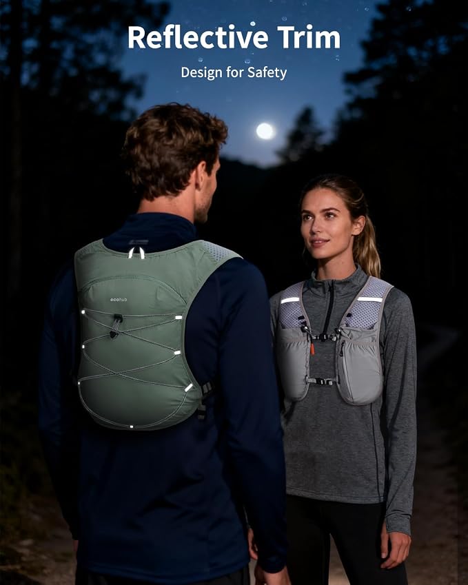 ECOHUB Running Hydration Vest Backpack, Lightweight Hydration Pack Bag Daypack - Image 6