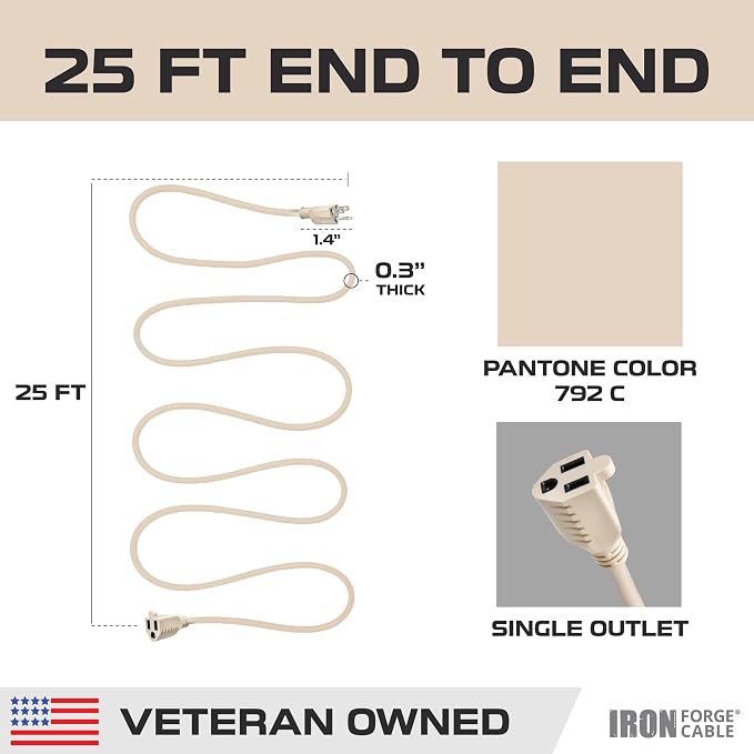 Iron Forge Cable Weatherproof 25 Ft Outdoor Extension Cord - Image 7