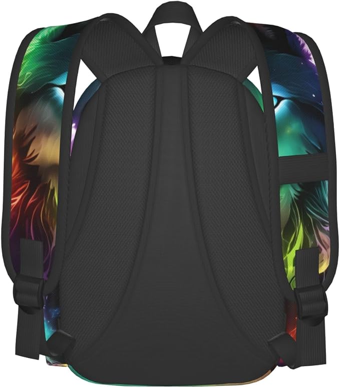 cfpolar 17 Inch Backpack Galaxy Colorful Wolf Laptop Bag Shoulder Bag School - Image 3