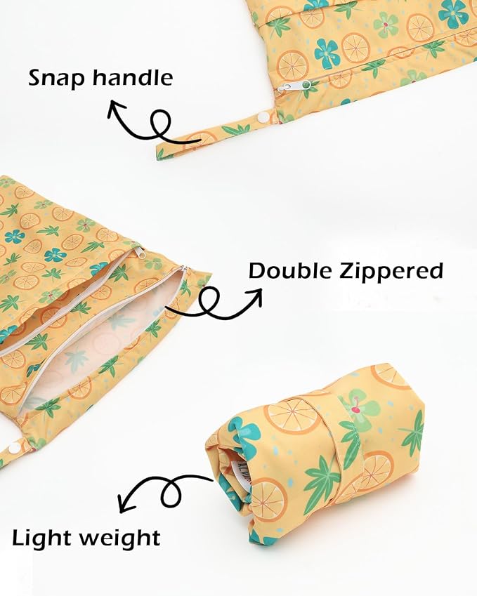ALVABABY 3 Cloth Diaper Wet Dry Bags Waterproof Reusable - Image 2