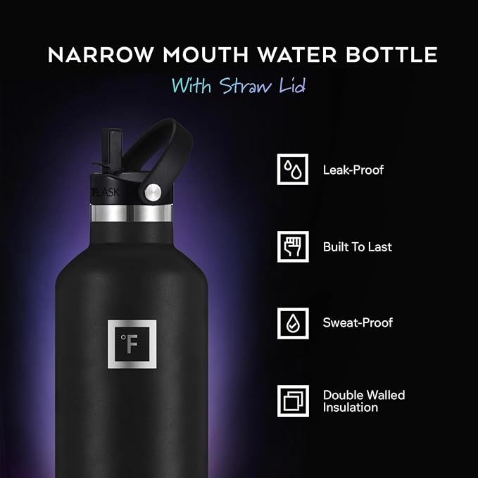 IRON °FLASK Camping & Hiking Hydration Flask - 24 oz Dark Rainbow - Image 2