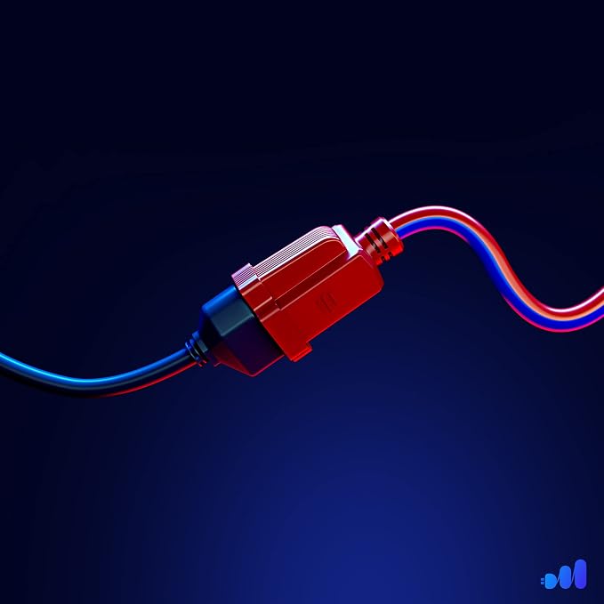 Maximm 25 Ft Blue and Orange Extension Cord, Heavy Duty 3-Prong Outdoor Power - Image 8