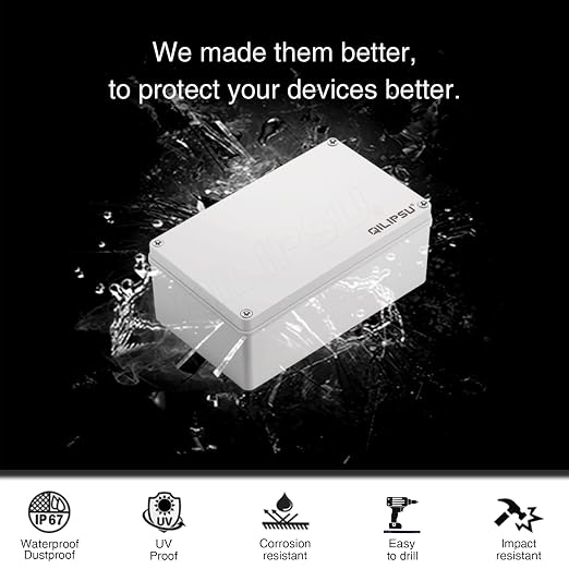 QILIPSU Junction Box with Mounting Plate 250x150x100mm, ABS Plastic DIY - Image 3