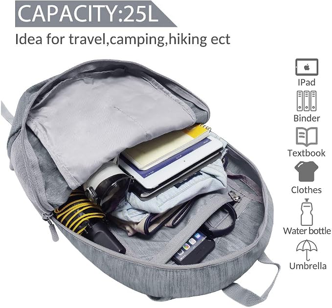 ZOMAKE 25L Ultra Lightweight Packable Backpack, Foldable Hiking Backpacks Water - Image 3