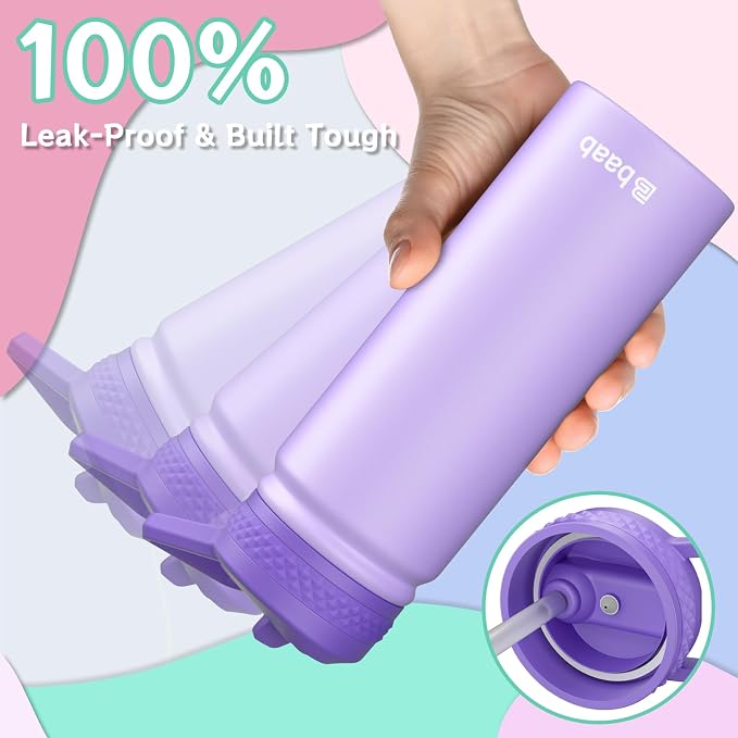 baab 18oz Kids Water Bottle, Insulated Water Bottle - Image 4