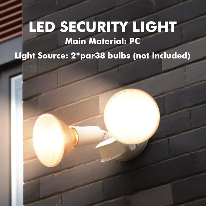 LUTEC 2 Packs 300 Watt Halogen Motion Activated Integrated Dual-Head Floodlight - Image 4
