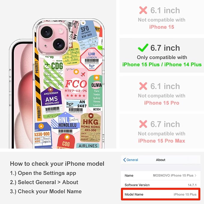 MOSNOVO Case for iPhone 15 Plus/iPhone 14 Plus - Image 2