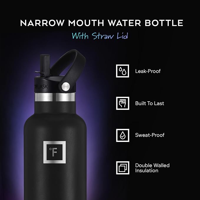 IRON °FLASK Camping & Hiking Hydration Flask - 32 oz Dark Night - Image 2