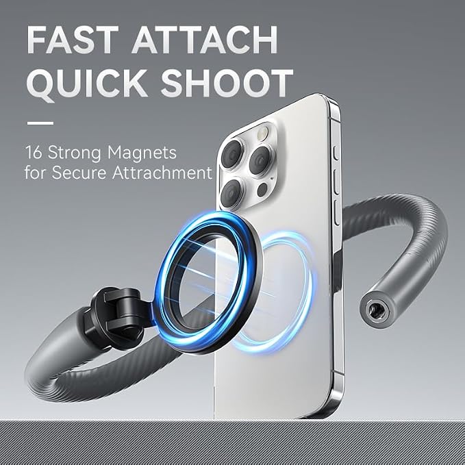 TELESIN° Magnetic Flexible Phone Mount Clamp Tripod Stand Stick Pole - Image 2