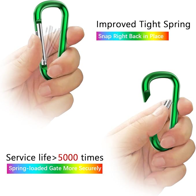 sprookber 2.28" Small Carabiner Clip Keychain, D Ring Caribeaner Clip, Key Clip - Image 4