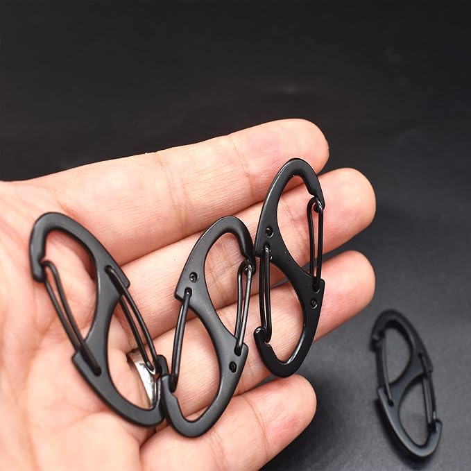 Small Carabiner Clips 1.6 inch Metal Double Sided Spring Gate Snap Hooks - Image 6