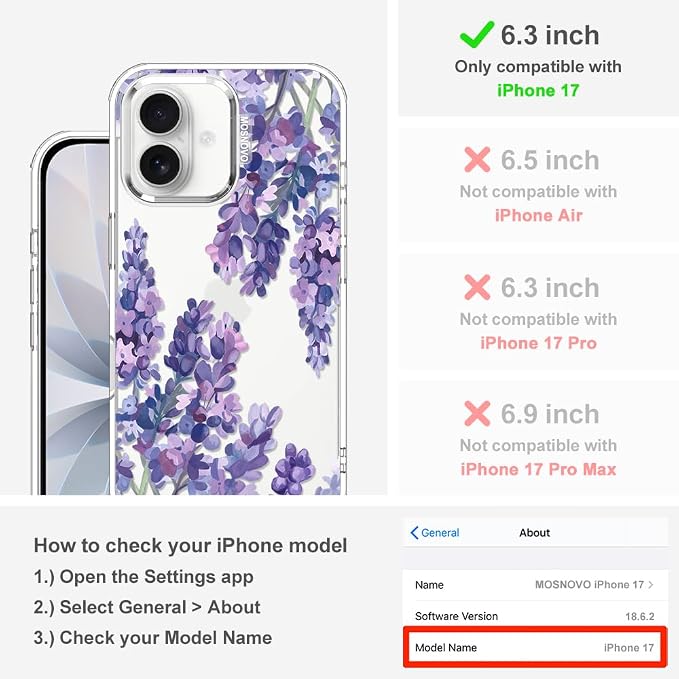 MOSNOVO for iPhone 17 Case | Military Grade 6.6ft Drop Tested | Camera Control - Image 2