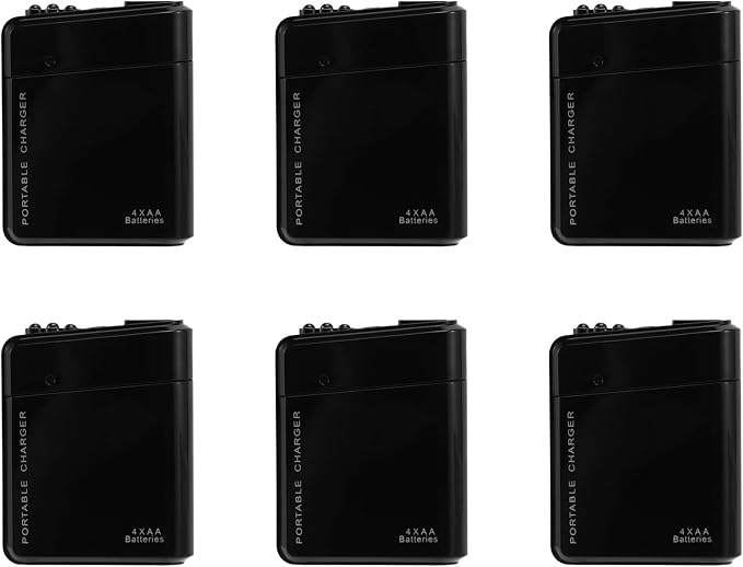 6pcs Black 4X AA Battery Portable Emergency Power Charger USB by Unknown