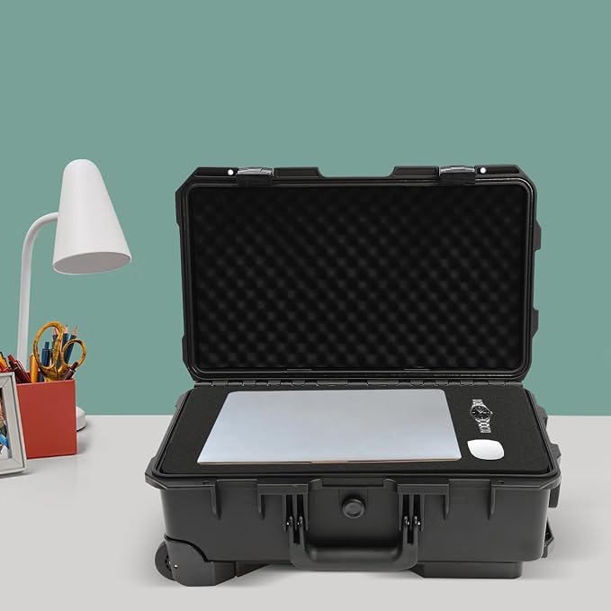 22" Weatherproof Hard Case Rolling Waterproof Case Dry Box - Image 4