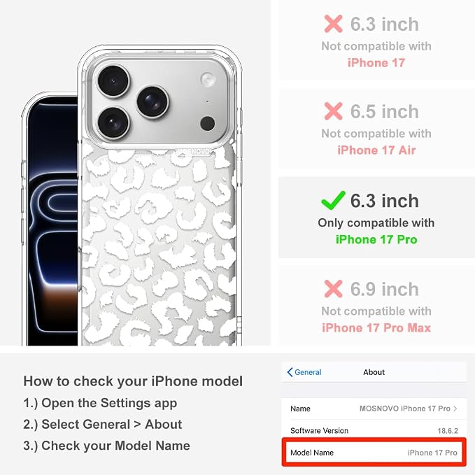 MOSNOVO for iPhone 17 Pro Case | Military Grade 6.6ft Drop Tested | Camera - Image 2