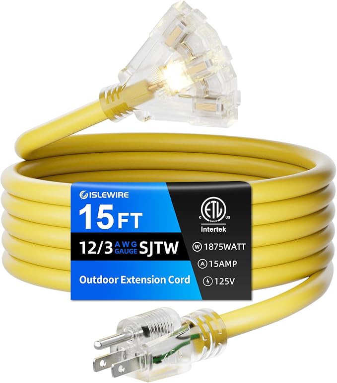 15 FT Outdoor Extension Cord by ISLEWIRE