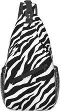 Animal Zebra Print Sling Bag For Women Men Fashion Backpack Crossbody Shoulder by Unknown