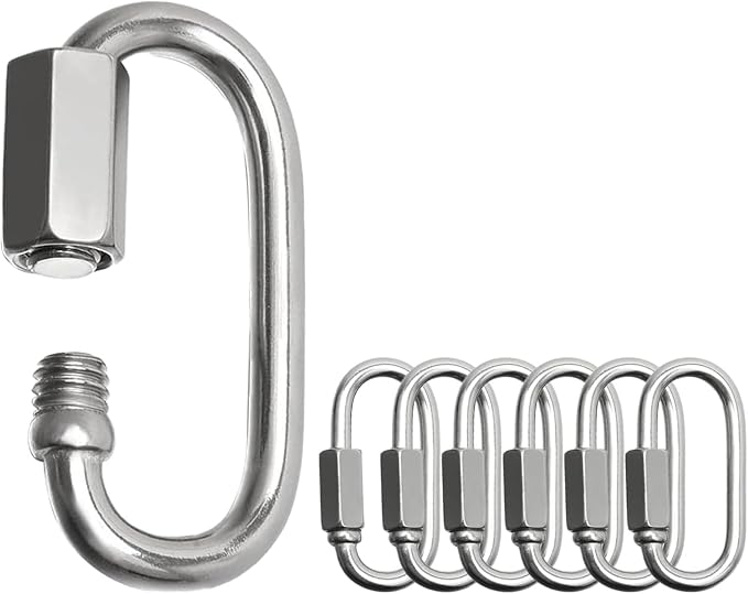 Locking Carabiner Clips, Stainless Steel Spring Snap Hook Locking Carabiner by Acquwistach