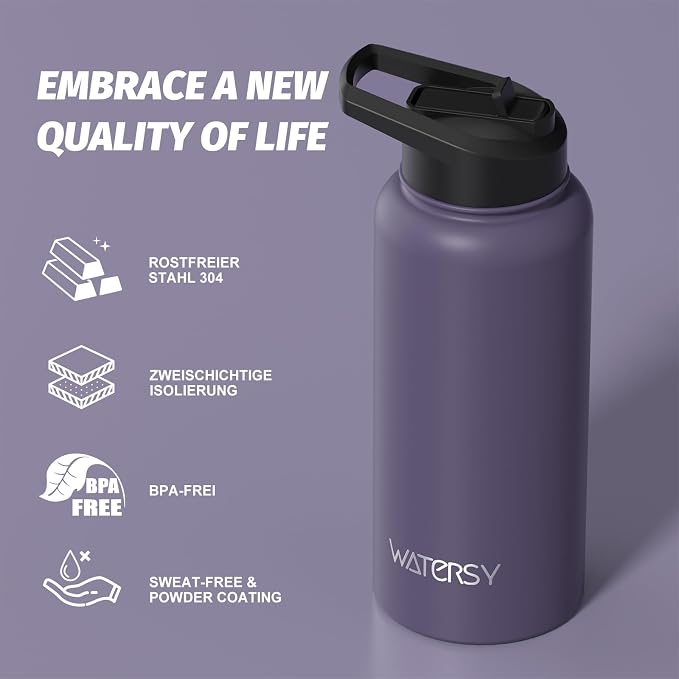 32oz Insulated Water Bottle, BPA Free&Leak Proof, Stainless Steel Water Flask - Image 9