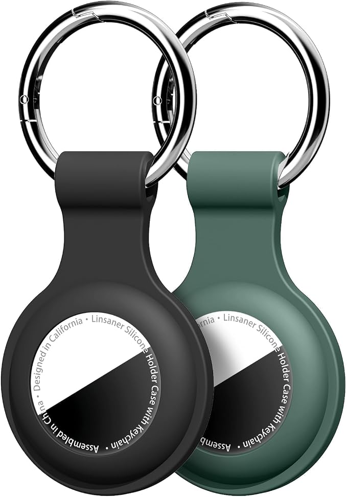 Linsaner Holder for AirTag 2nd Gen & 1st Gen, Silicone Case Keychain Key Ring by Linsaner