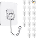 20 PCS Heavy Duty Adhesive Hooks, 33 lb Load by HOGXUAE