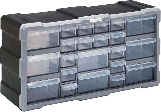 Quantum Storage Systems PDC-22BK 22 Drawers Cabinet Part Organizer 10" H x 20" by QuantumStorageSystems
