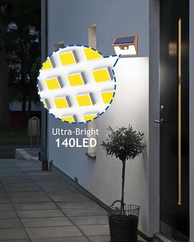 Peasur Solar Lights Outdoor Motion Sensor, Ultra-Bright 3 Mode Fence Security - Image 2