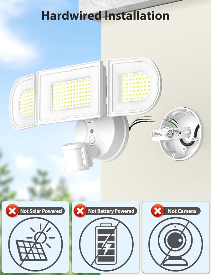 Olafus 180W Motion Sensor Outdoor Lights, 18000LM Dusk to Dawn LED Flood Lights - Image 2