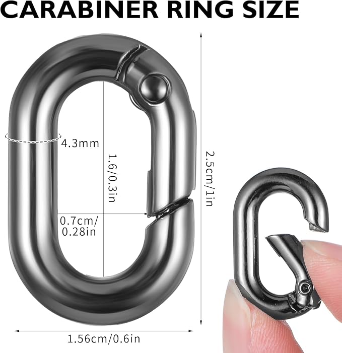 Small Carabiner, O-Ring Key Ring - Image 2