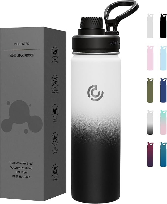 Sports Water Bottle 22oz, Insulated Water Bottle by coktik