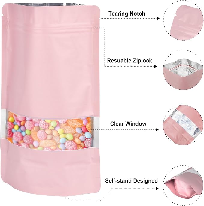 5.9"x8.6" 120pcs Mylar Bags for Food Storage, Smell Proof Bag - Image 3