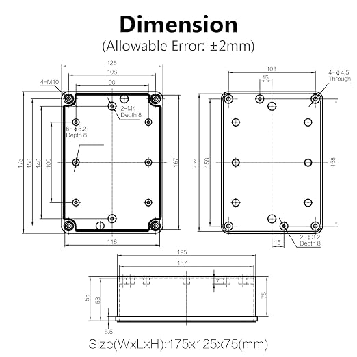 LeMotech Junction Box IP67 Waterproof Dustproof ABS Plastic Project Box - Image 6