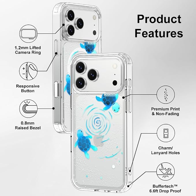MOSNOVO for iPhone 17 Pro Max Case | Military Grade 6.6ft Drop Tested | Camera - Image 7