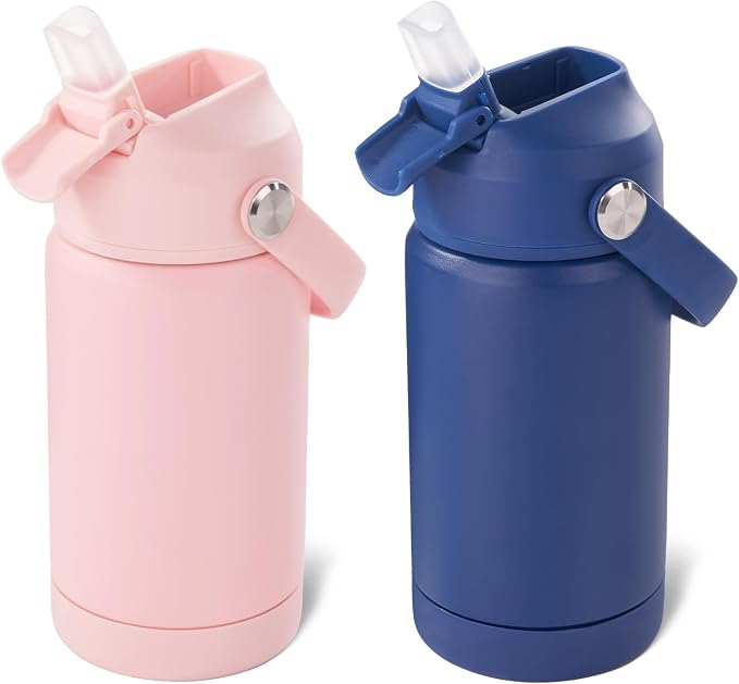 Kerilyn 12oz Kids Water Bottle 2 Pack, Stainless Steel Insulated Water Bottle by Kerilyn