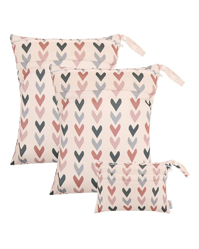 ALVABABY 3 pcs Cloth Diaper Wet Dry Bags Waterproof Reusable by ALVABABY