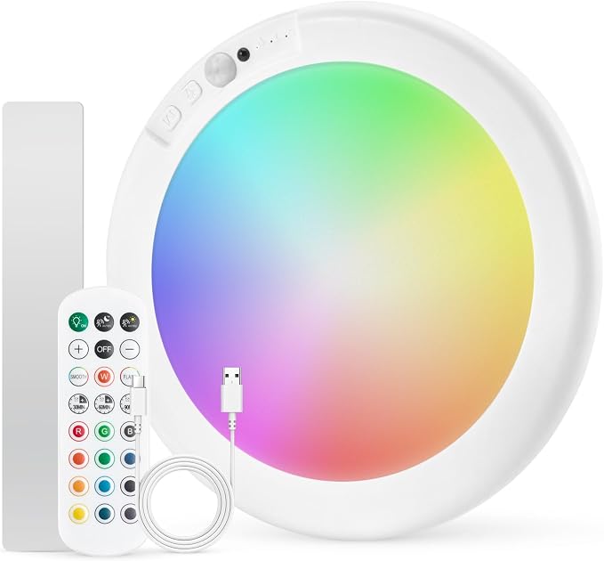Combuh Rechargeable RGB Ambient Shower Light Waterproof Inside, LED 13 Color by Combuh
