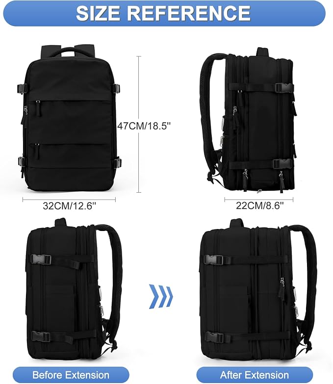 coofay Expandable Backpack For Traveling On Airplane Carry On Backpack For - Image 2