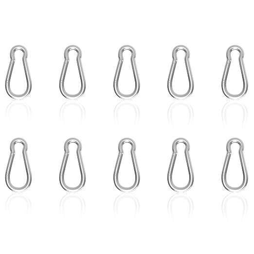 Carabiner, Heavy Duty Galvanized Steel Spring Snap Hook Carabiner Clips by High-PQ