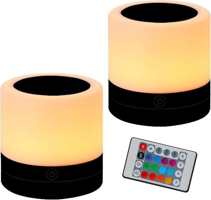 Nursery Night Light for Kids, USB Rechargeable Small Desk Lamp, 13 RGB Colors & by Unknown