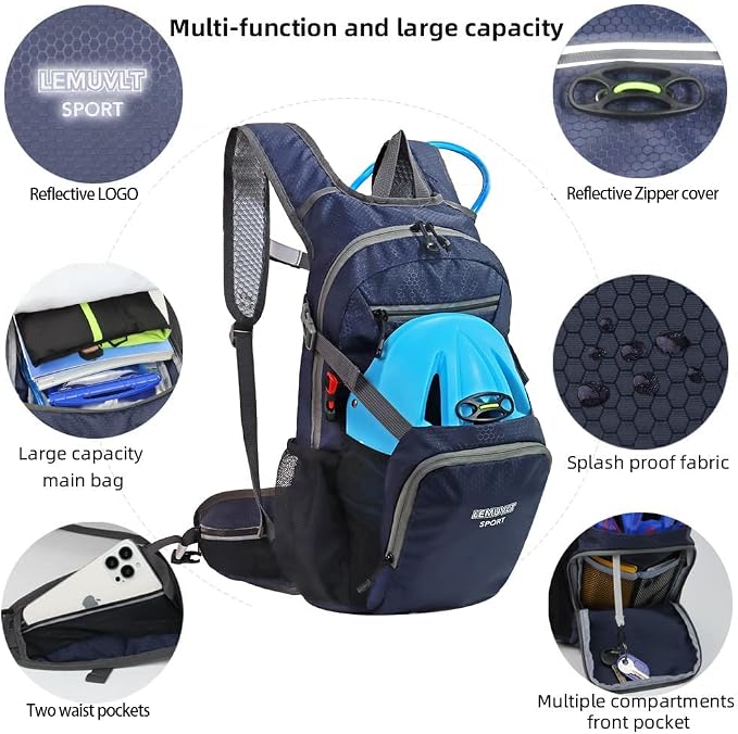 Hiking Daypack Waterproof Biking Backpack 15L Lightweight Durable Backpack - Image 5