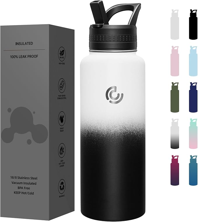 COKTIK 40oz Sports Water Bottle, Stainless Steel Water Bottle by coktik