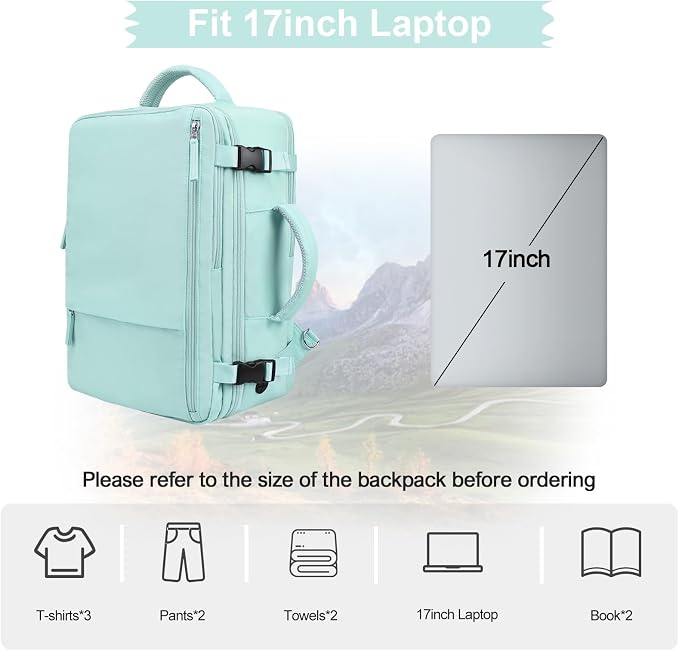 Hanples Large Travel Backpack for Women as Person Item Flight Approved - Image 4